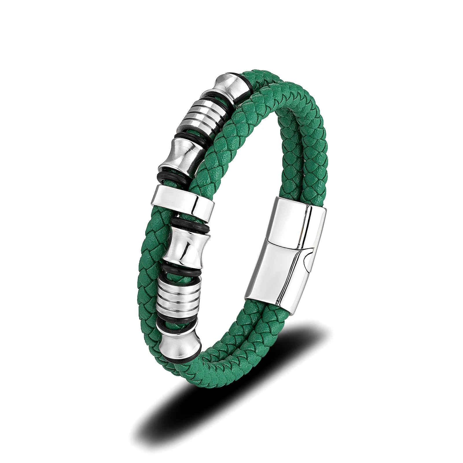 Man Leather Jewelry Manufacturer Real Leather Cord Bracelet Stainless Steel Man Leather Bracelet