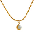 JINYOU 878 Small Aventurine Natural Stone Pendant Stainless Steel 18k Gold Color Necklace Delicate Fashion Chic Jewelry Women MegaBDM