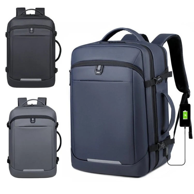 All Black High Quality Anti-theft Laptop Backpack 20 Inch Waterproof Usb Charge