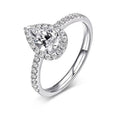 SGARIT 10K White Gold 2.00CT VVS Pear Cut Moissanite Eternity Ring Fashion Jewelry for Ladies Anniversary & Wedding Gift