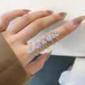 2022 Trending Sparkling 925 Sterling Silver  AAAAA Cubic Zirconia Gemstone Women Solitaire Diamond Engagement Ring
