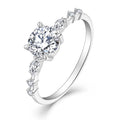 YILUN 925 Sterling Silver Solitaire Engagement Ring Classic Design Round Cubic Zirconia Wedding Ring for Women Jewelry Gift