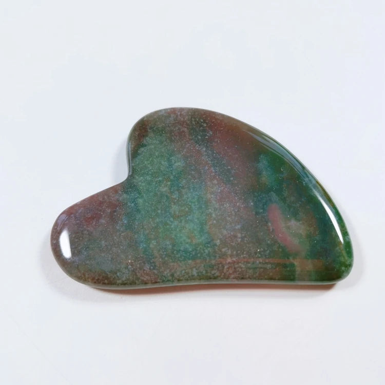 Huiying Popular Sale Natural Facial Indian Agate Heart Face Gua Sha Tool