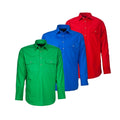 OEM Men's Casual Work Shirt Classic Double Pocket Cotton Button-Up Custom Breathable Woven Solid Pattern Plus Size Twill Fabric