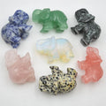 HY 1.5 inch Natural Gemstone Elephant Stone Figurine Decoration Carfts