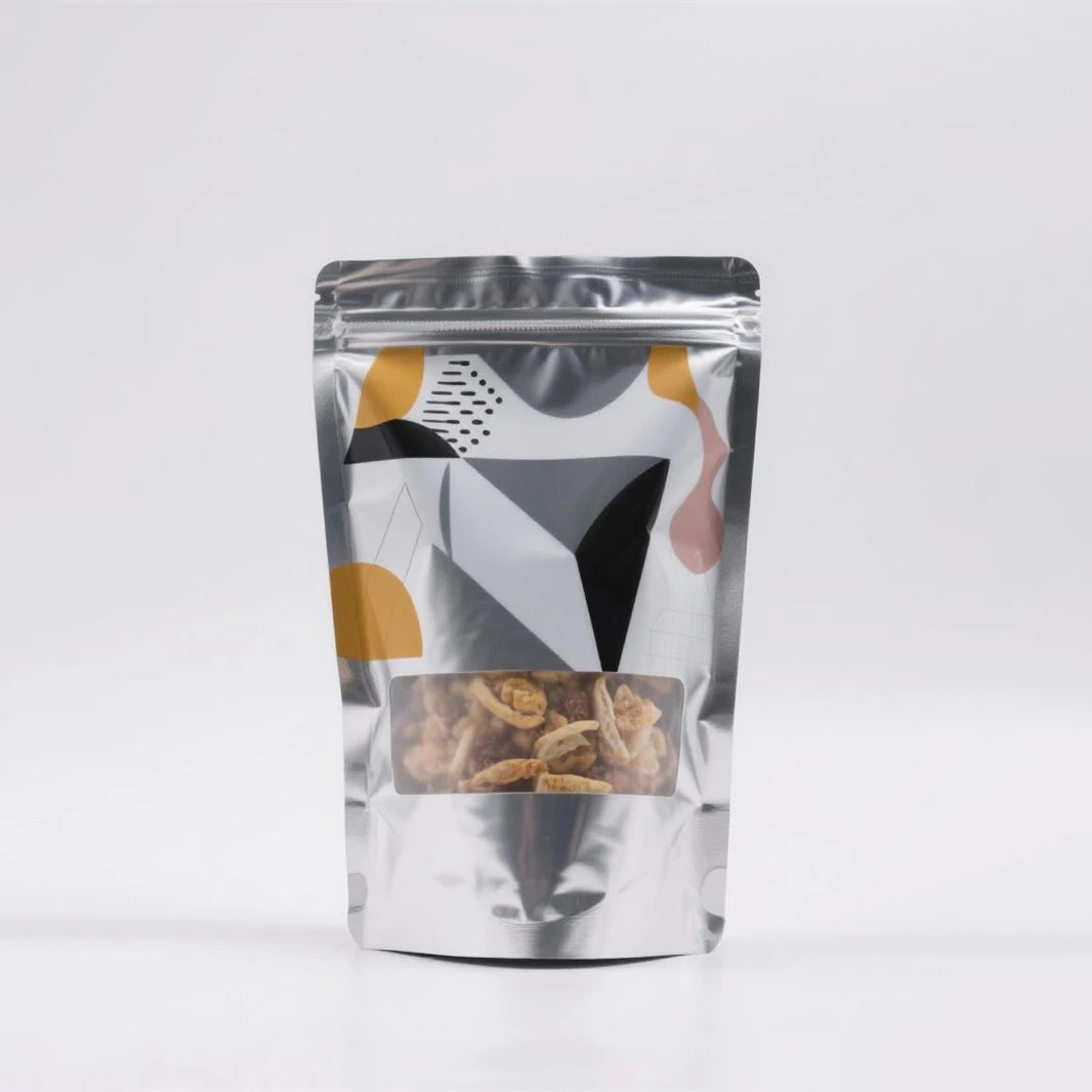 Mylar Aluminium Foil Food Packaging Bag Plastic Ziplock Custom Zipper Stand up Pouch With Window
