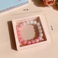 MIO Fashion Jewelry Bracelet for Women Gradient Handmade String Beaded Bracelet Cat Paw Pattern Bead Charm Bracelet Box