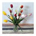 Queyiyi Artificial Flower 3 Heads Tulip Home Decor