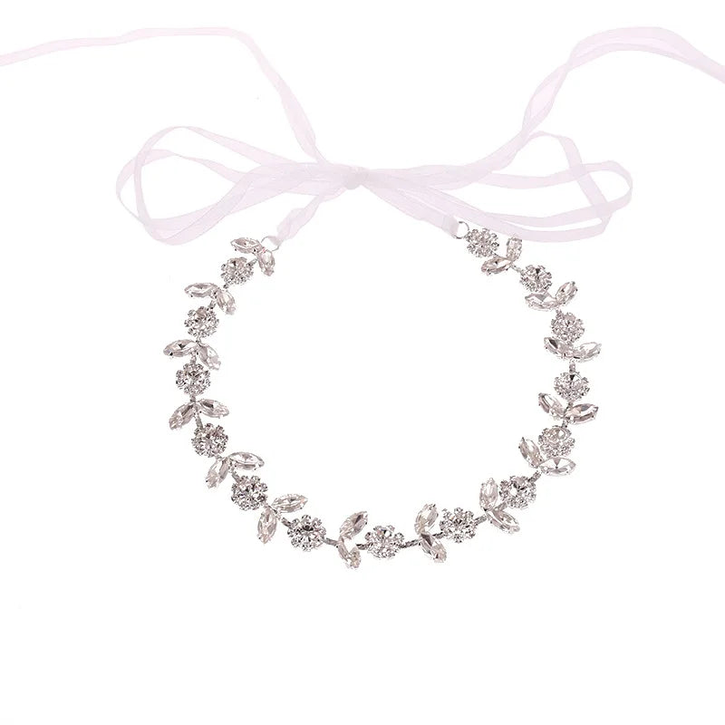 Bride Wedding Crystal Sunflower Hair Vine Silver Rhinestone Hair Piece Bridal Hair Accessories for Women and Girls