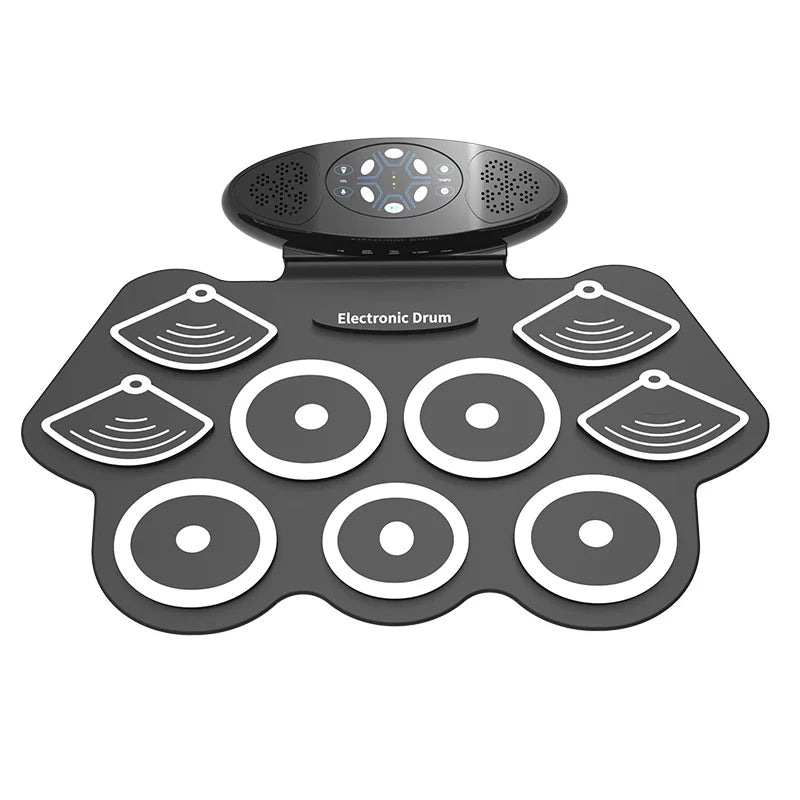 KONIX W362 Roll-Up Electronic Drum Kit for Kids Silicon Drum Pads USB Cable-Black 12-Month Warranty Best Educational Gift
