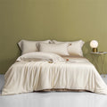 Luxury Summer Cool Solid Color Lyocell Fiber Comforter Duvet Cover White Bedding Set Supplier