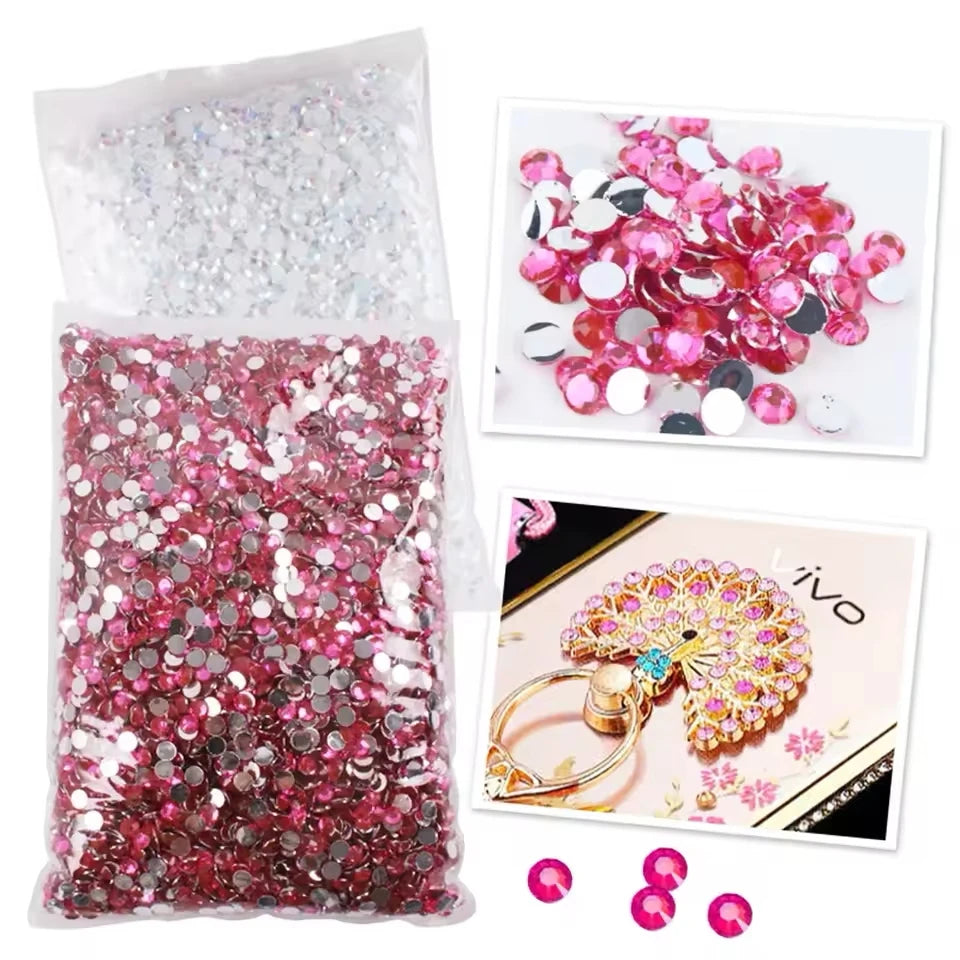 Big Package 2-6mm Resin Non Hot Fix Rhinestones Bulk Wholesale Flat Back Plastic Crystals Nail Ab Trimmings Crystals for Crafts