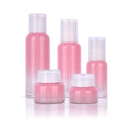 Eco-friendly Custom Cream Skincare Cosmetic Spray Glass Bottles Set Frosted Toner Pink Bottle Different Colors Cute Customized