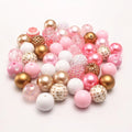 50pc/bag DIY Necklace and Bracelet Set 20mm Bubblegum Beads Mix Blue Color Beads Bulk Chunky Gumball Beads
