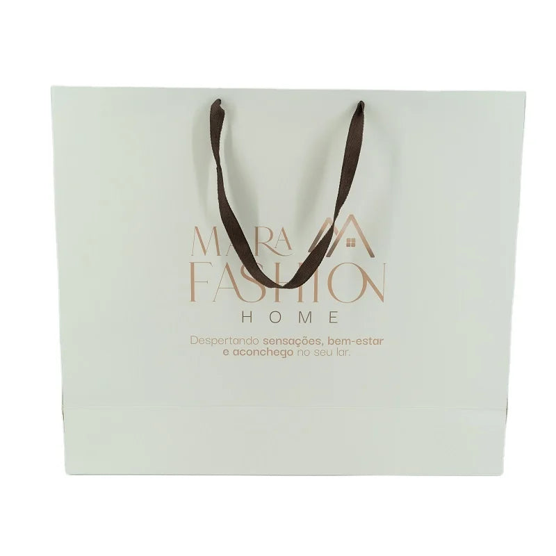 Custom Printed A3 A4 A5 Oversized Luxury Boutique Thickened Gift Shopping Paper Bags with Cotton Webbing Handle for Quilt Pillow