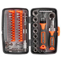 Multi-Functional Screwdriver Bit Set 38-in-1 1/4 Inches Ratchet Socket Set Toolsbox with Sockets&Bits&Ratchet Handle
