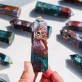 Wholesale Polished Nautical Natural Ocean Jasper Crystal Tower Wands Point Home Decoration