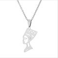 Fashion Titanium Stainless Steel Egyptian Queen Nefertiti Necklace Charm Hollow Women Choker Necklaces Jewelry Supplier