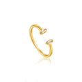 ROXI Wholesale Minimalist S925 Silver  Zircon Diamond Open Ring 18K Plated Gold Jewelry