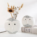 European Style Hand-Painted Abstract Face Black White Matt Ceramic Flower Vase Luxury Design Easy-to-Clean INS Wholesale