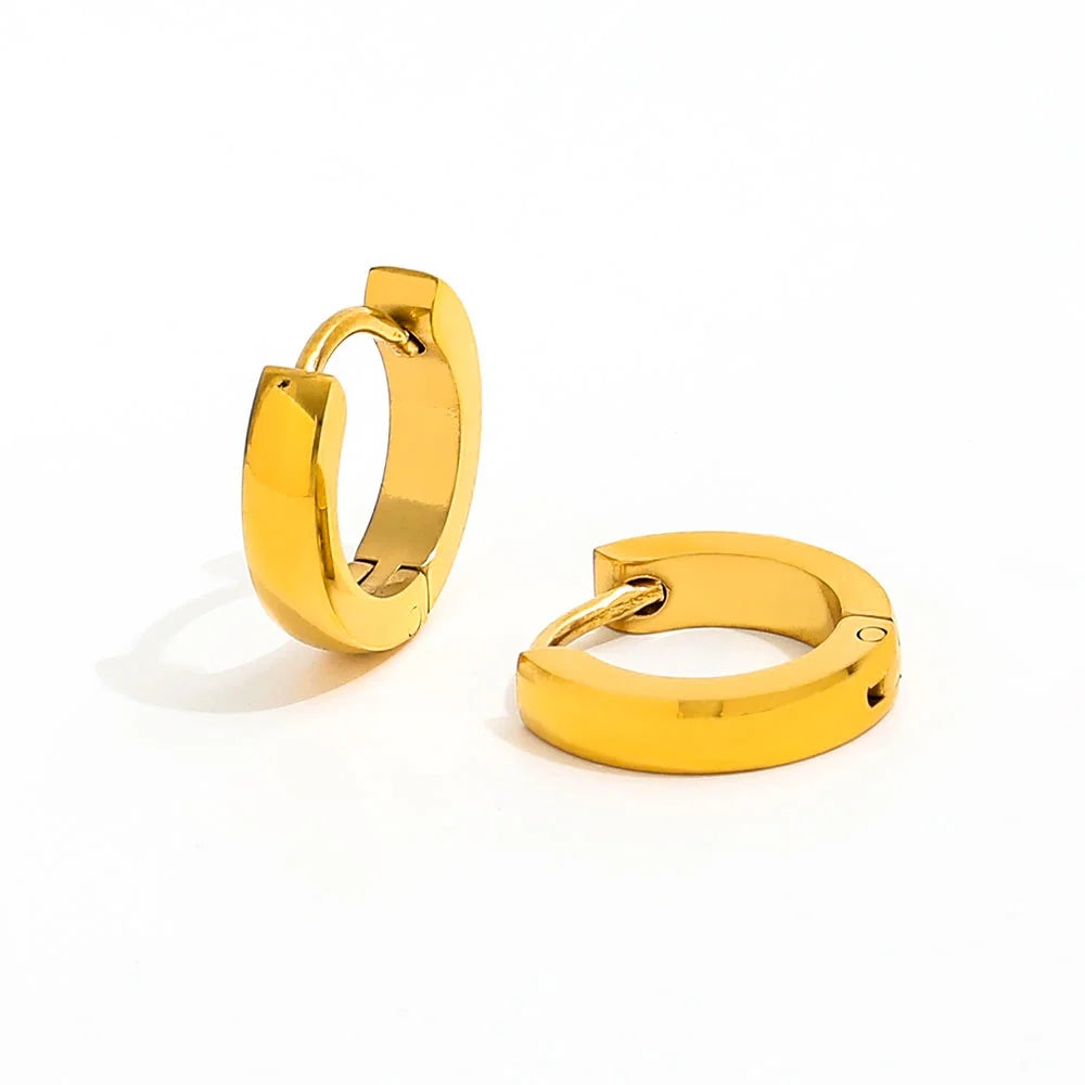 18K Gold Plated Minimalist Gold Hoop Earring Stainless Steel Versatile  Earring Jewelry Wholesale
