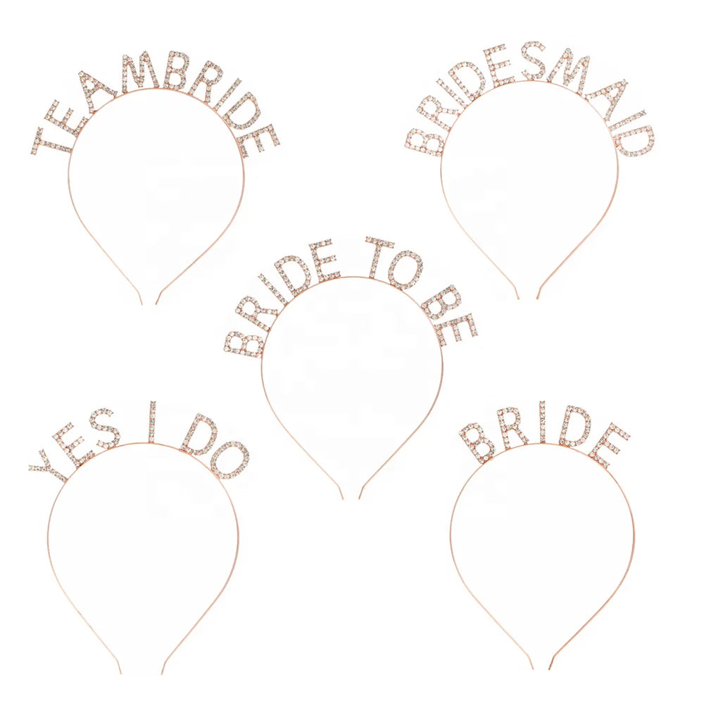 Dropshipping Bridal Shower Bachelorette Party Hair Accessory Bride to Be Bridesmaid Team Bride YES I DO Tiara Headband