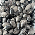 Wholesale Fashionable Natural Silver Obsidian Oval Soapstone Crafted and Polished for Decorative or Gift Use with Mascot Theme