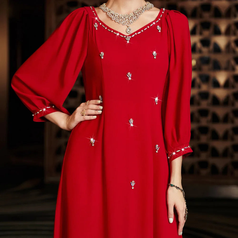 BA3054 ODM Fancy Abaya Moroccan Muslim Abaya Caftan Fashion Handmade Clothing Eid Arabic Kaftan