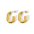 Wholesale Minimalist 316 Stainless Steel 18K PVD Plating Simple Hollow U Shape Hoop Earrings  Waterproof  for Woman