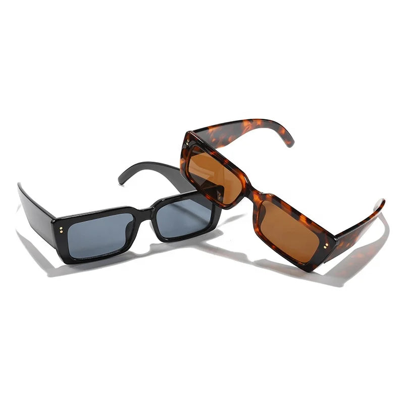 Hot Sale Trendy Rectangle Sunglasses Men Women Vintage Shades Custom Wide Leg Small Frame Square Sunglasses