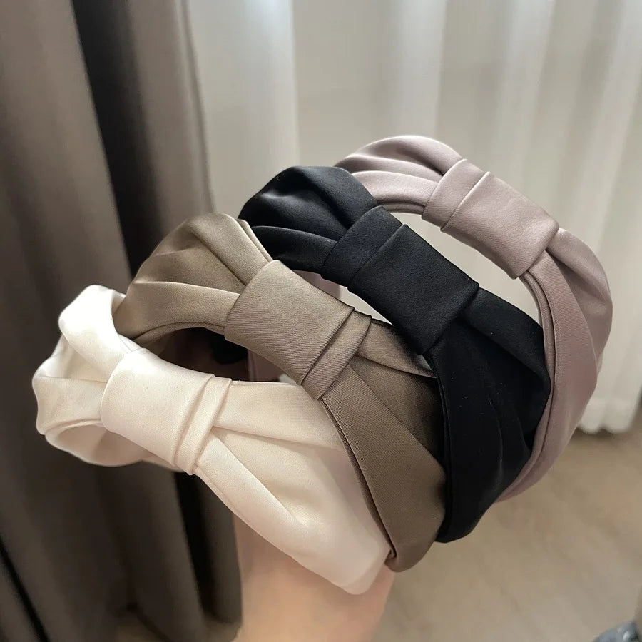 IVANHOE New Knotted Headbands for Women Headdress Girls Vintage Hair Bands Cloth Wide Hairband Soft Hair Hoop Hair Accessories