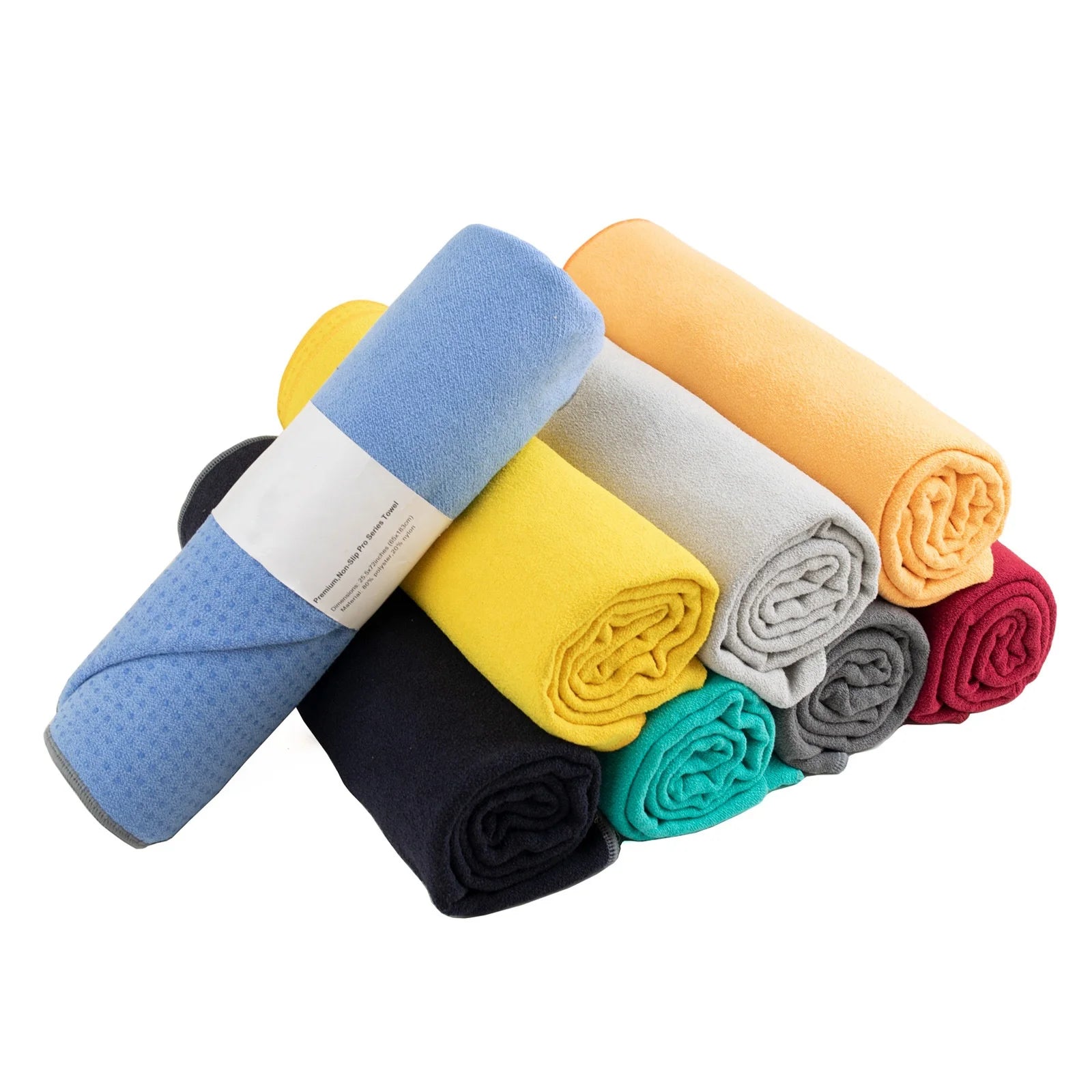 Custom Logo Sports Mat Non Slip Anti Slip Sweat Absorbent Microfibre Polyester Yoga Towel With Silicone