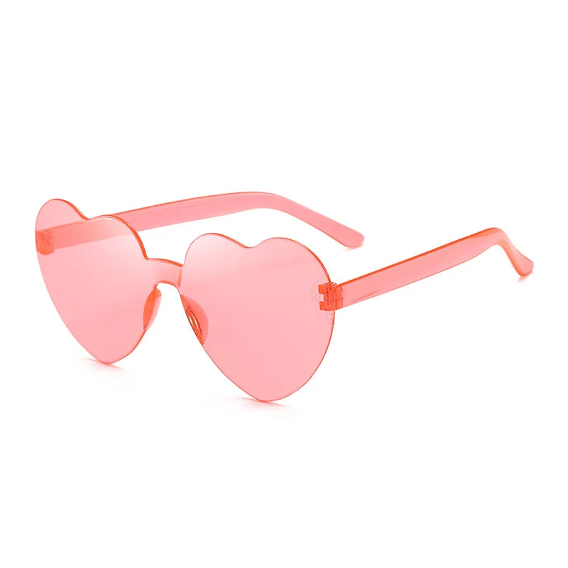 Custom Wedding Favors Color Party Eyewear One Piece Heart Sun Glasses Red pink love Heart Shaped Shades Sunglasses Wholesale