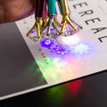 Hot Sale Led Diamond Crystal Pen Gem Ballpoint Pen Wedding Gifts Office Metal Ring Light Crystal Ball Pen