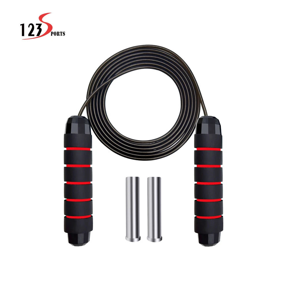123Sports Adjustable Wear and Skid Resistance Steel Wire Bearing Jump Rope for Sports Exercise