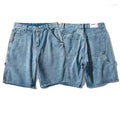 100% Cotton Denim Men's Straight Custom Embroidery Printing Logo Baggy Raw Edge Acid Washed Raw-Cut Hem Loose Fit Casual Summer
