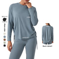 Xsunwing Women's Tops Quick Dry Breathable Drawstring Running Loose Sports T Shirts Long Sleeve Fitness Top Yoga Shirts WDQ187 MegaBDM
