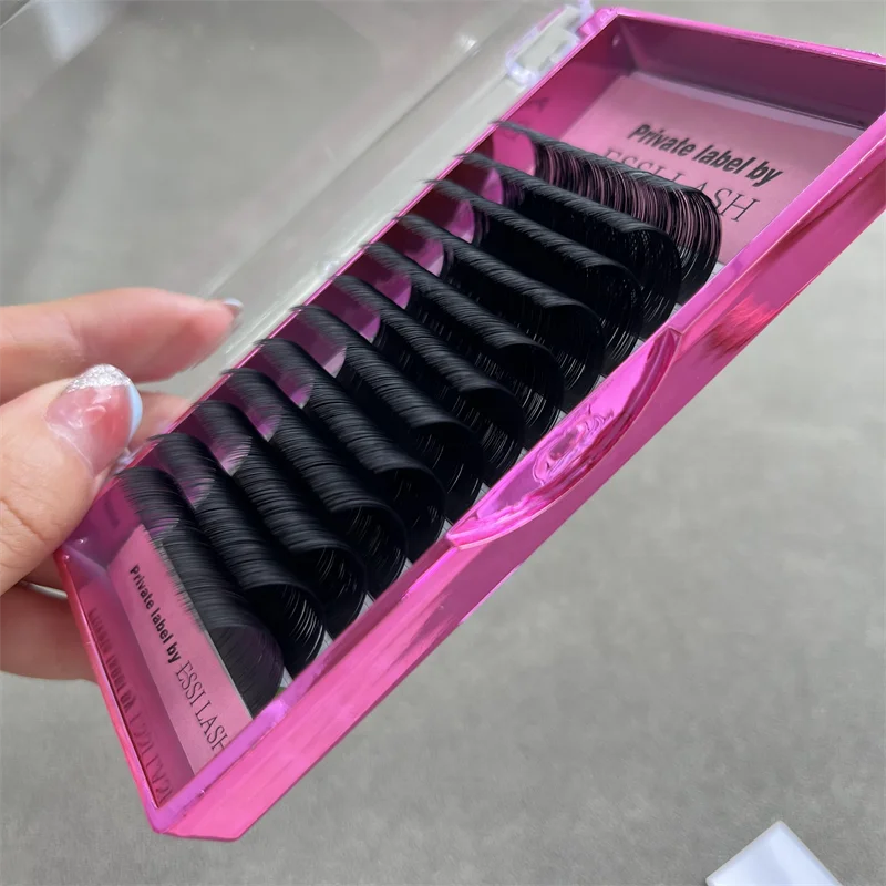 Pesta As Dark Matte Black Silk 6-30mm Lash Tray Private Label Korea Pbt Silk Super Soft Eyelash Extension