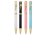 Personalized Advertising Ball Pen with Leather Diary Notebook Set Luxury Flower Metal Ball Pens Gift Box As Wedding Gift