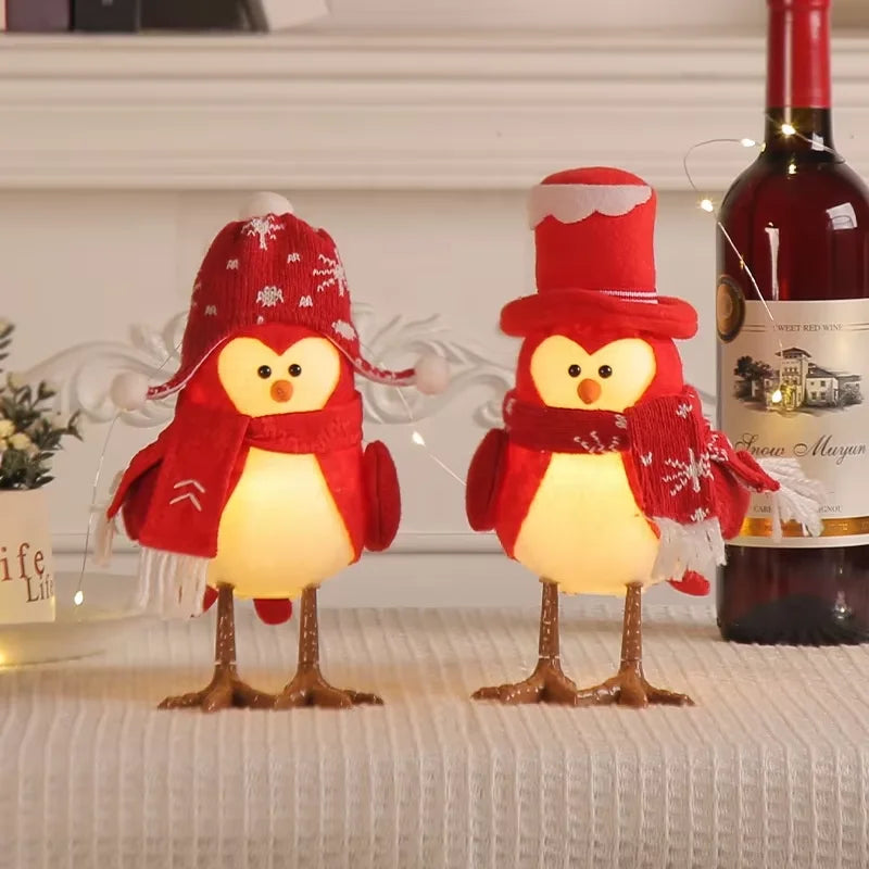 New Eco-Friendly Creative Christmas Gifts Small Animals Table Decorations Props Christmas Glowing Birds