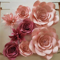 M-1428 Customized Shape And Size Wedding Decoration Pink Paper Flowers Wall