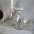 Fashion Reusable Glass and Brass Cylinder Candle Holder for Home Decoration