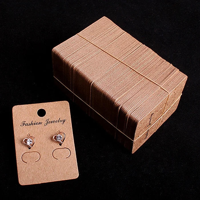 Small 40*55 mm Kraft Paper Earring Display Card Custom Logo Jewelry Packaging Tags & Cards