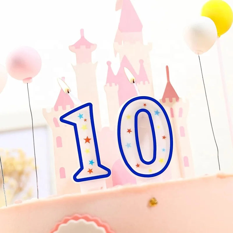 Cake 0-9 Smokeless Candles for Birthday Wedding Anniversary Theme Parties New Year Bars-Polka Dot Colorful Birthday Decoration
