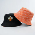 Unisex Custom Reversible Bucket Hat  Cotton Outdoor Activities-Embroidered One Side Full Print Other Side Fishing Travel