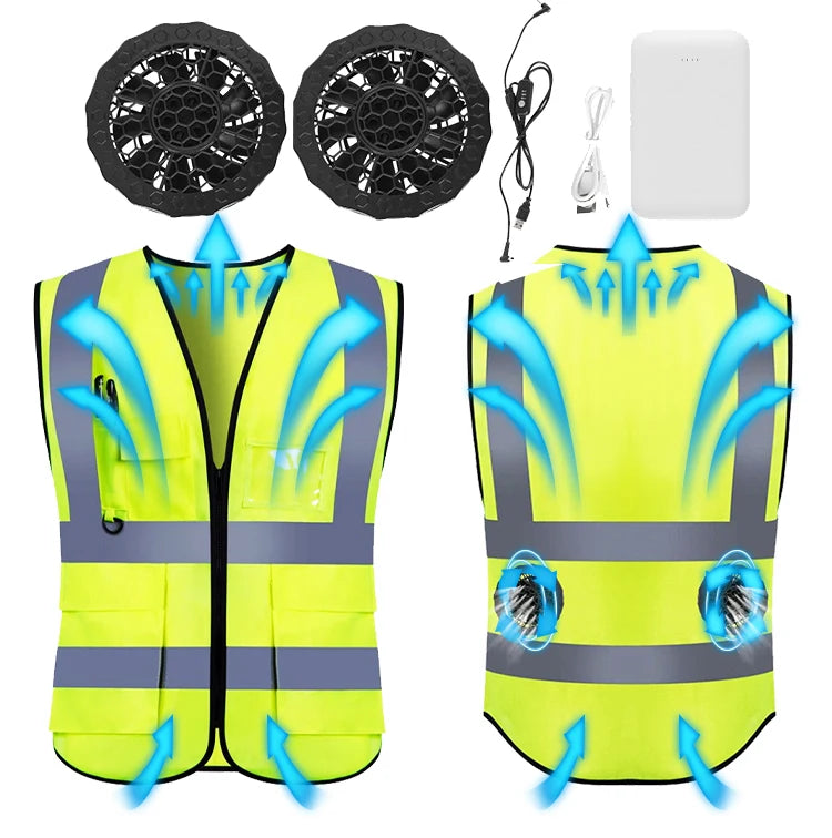 Clothes Summer Air Conditioning Clothing Hi Vision Cooling Fan Vest Cooling Fan Uniform Sleeveless