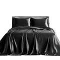 Luxury Satin Sheets Queen Size Bed Set Soft Black Silky Sheets  Deep Pocket Fitted Sheet Woven Satin Elegant Bedspread