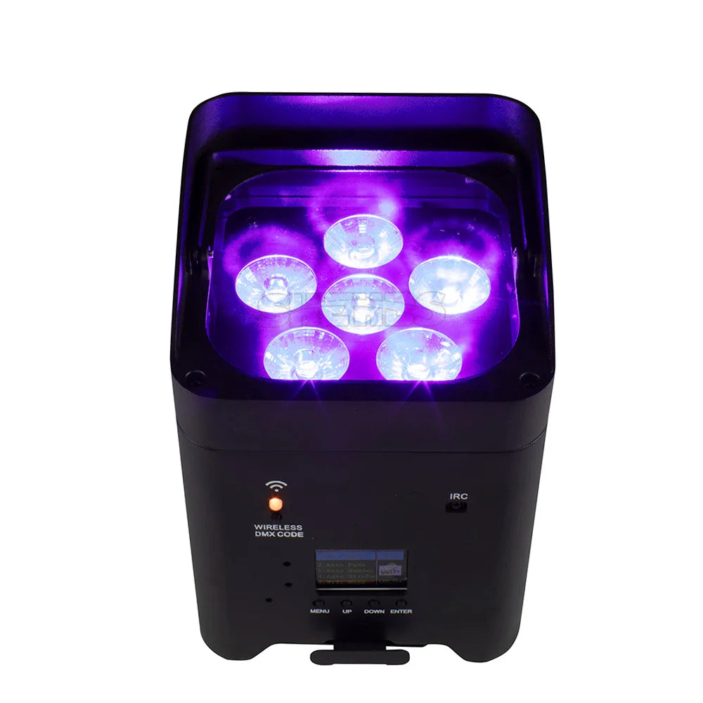 Dj Disco Wedding Lighting Rechargeable RC WIFI 6x18W RGBWA UV LED Par DMX Uplights Battery Wireless