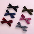 INS Korean Baby Hair Bow Clips Fashion New Velvet Bow Clips Hot Selling for Kids
