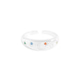 Radiant Cut Zircon Star Moon Texture Rhodium Plated Sterling Silver 925 Wedding Luxury Female Ring